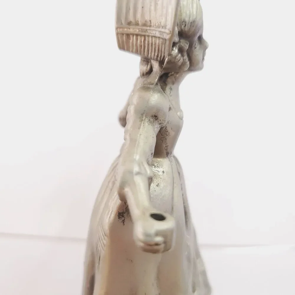 Vintage Hans Christian Andersen Little Match Girl Pewter Candle Holder Snuffer